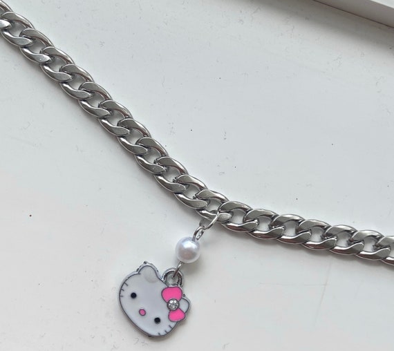 Hello Kitty Anklet/ Y2k Jewelry/pearl Drop Hello Kitty/anklets Etsy