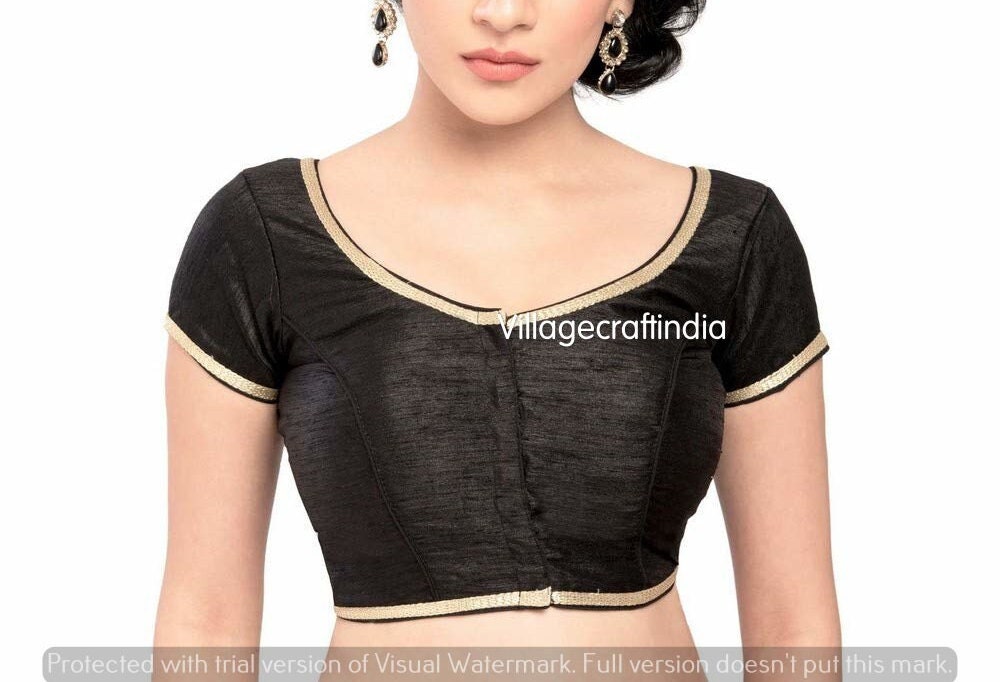 100% Dopion Silk Bollywood Style Women Blouse Indian Wedding Party Wear Crop Top 