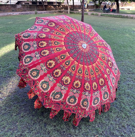 Indian Handmade Unique Garden Umbrella Mandala Exclusive Sun - Etsy