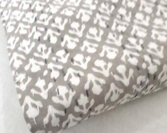 Indian Handmade Cotton Kantha/Handblock Print Cotton Kantha Quilt/Indian Cotton Bedspread/Floral Printed Bed Cover/Grey Color Kantha Blanket