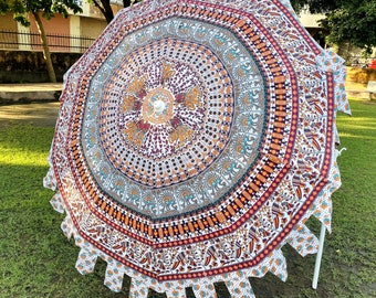 Indian Garden Umbrella Big Size, Sun Protection Parasol, Wedding  Decorative With flower Designer Outdoor Umbrellas