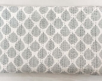 Handmade Gray Color Kantha Quilt: Indian Hand Block Print Cotton Bedspread
