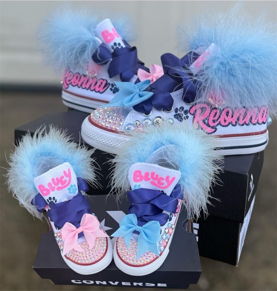 Converse,Bluey Custom Converse,Minnie Mouse Custom Kids shoes, Girls Rhinestone Converse, kids converse, Kids shoes, kids shoes,Minnie mouse