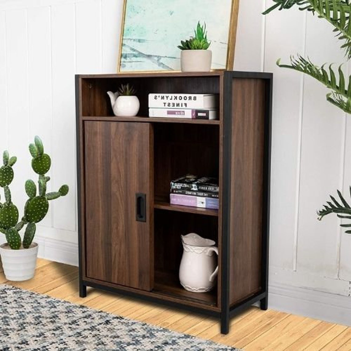 Floor Storage with Doors and Shelves Modern Sideboard Etsy