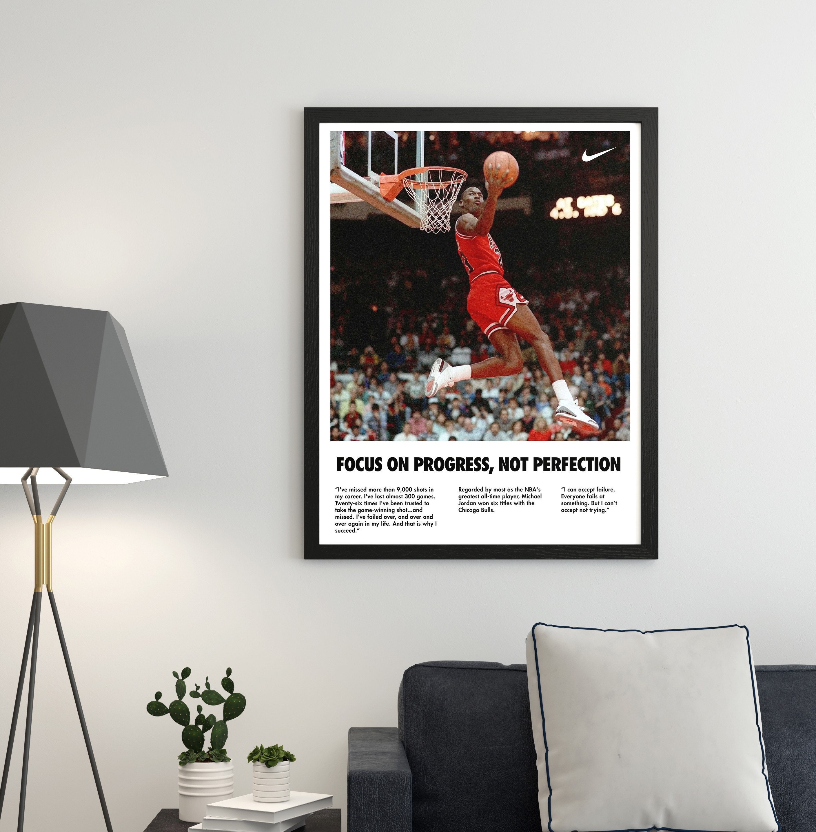 Discover Póster Michael Jordan Baloncesto Deportes Merch Regalo para Fan