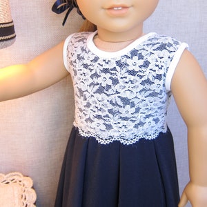 Blue Lace Doll Dress for 18 Inch Dolls: Handmade Classic Clothing