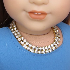 Handmade Rhinestone Doll Necklace: Adjustable 18 Inch Doll Jewelry