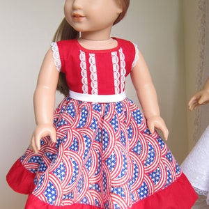 Handmade 4th of July Doll Dress for American Girl Doll