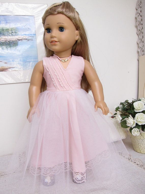 Pink Doll Dress for American Girl Doll. Doll Dress, Custom Design