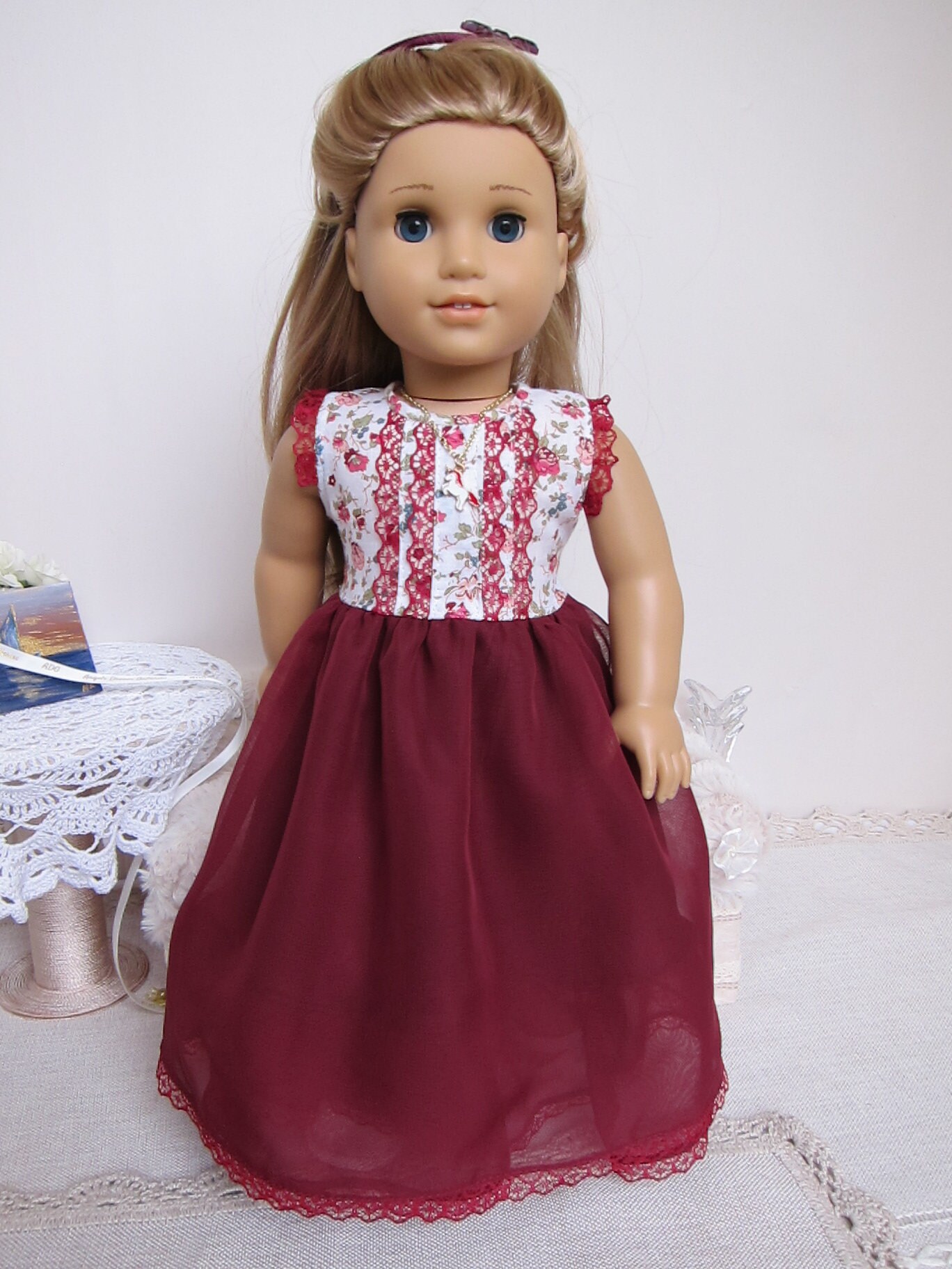 ladies doll dress Handmade Flower Dress: Fits 18
