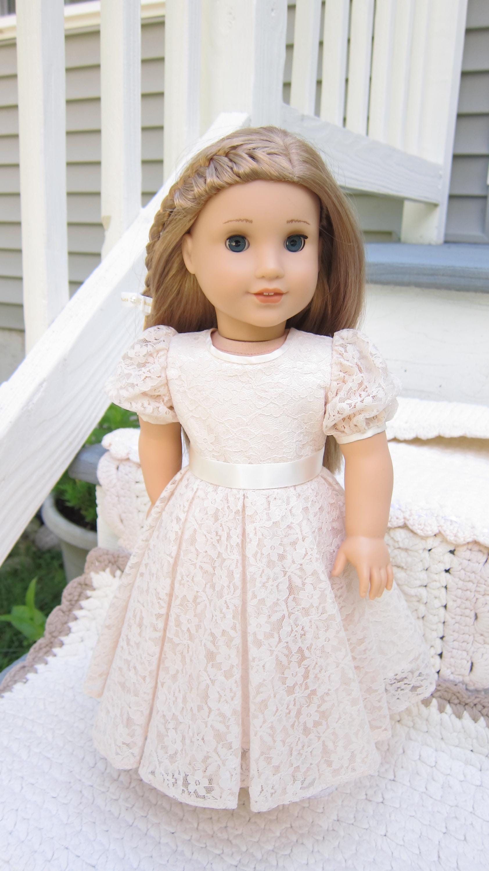 Handmade Lace Doll Dress for 18 Inch Dolls - Beige Elegant Design - Etsy Handmade Lace Doll Dress for 18 Inch Dolls - Beige Elegant Design - Etsy