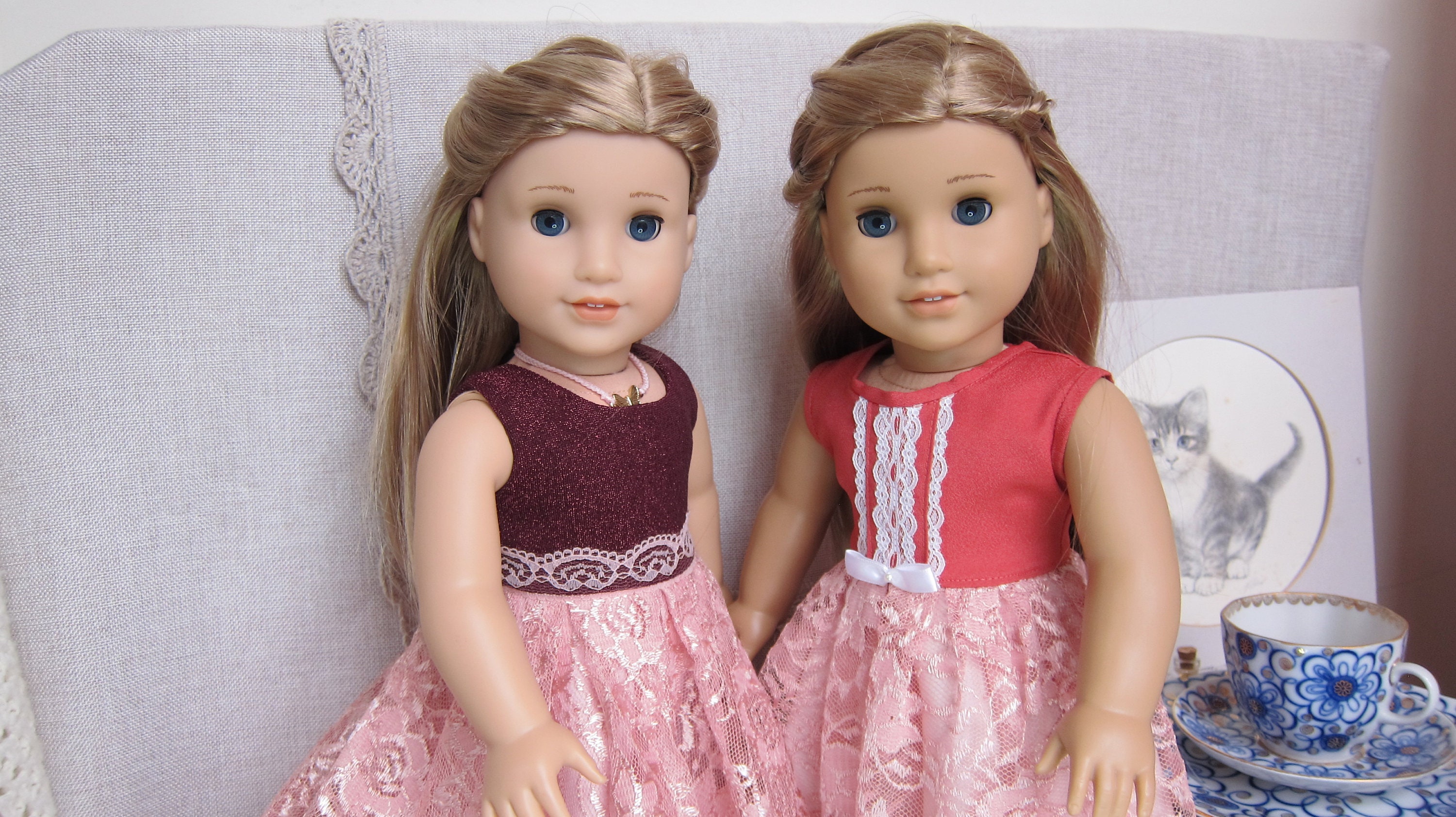 Pink Doll Dress for American Girl Doll. Doll Dress, Custom Design