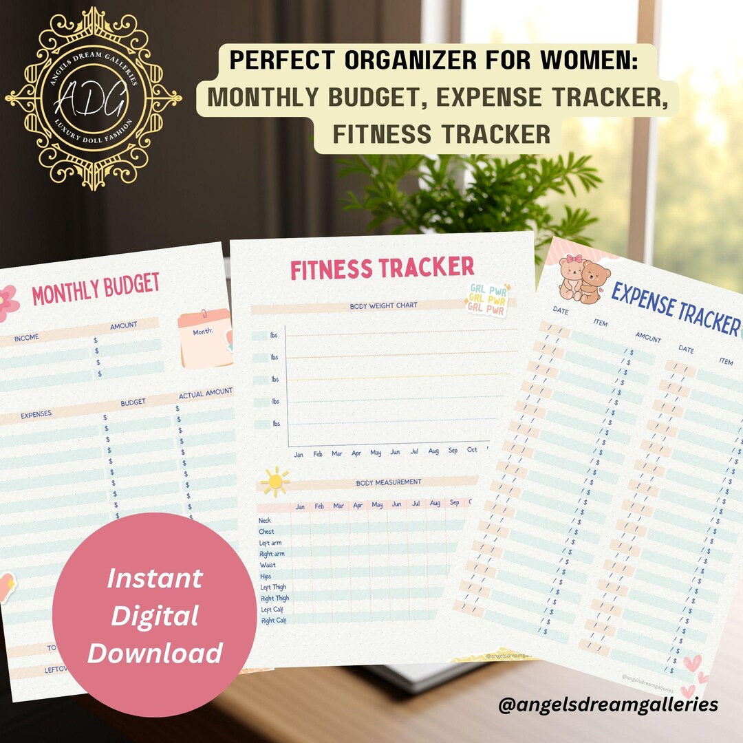 Essential Digital Bundle for Women on the Go: Monthly Budget, Fitness ...
