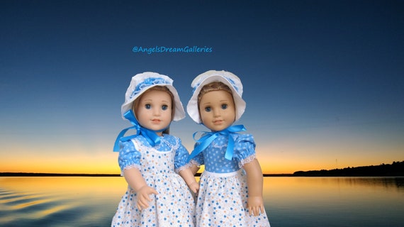 Dress Apron and Bonnet for American Girl Dolls. 18 Historical Outfit. Custom Doll Outfit by angelsdreamgalleries Etsy