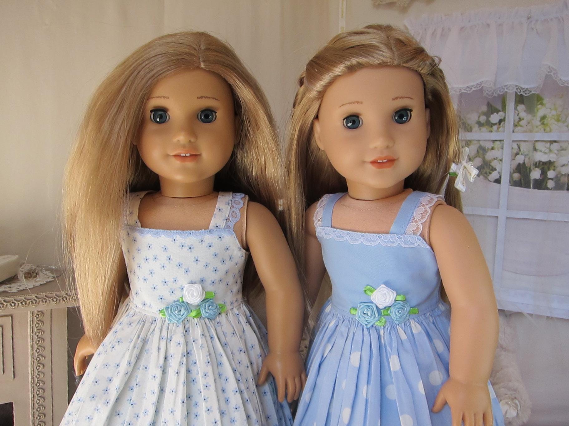 american girl doll blue dress Azure Blue Sparkle Evening Gown 18