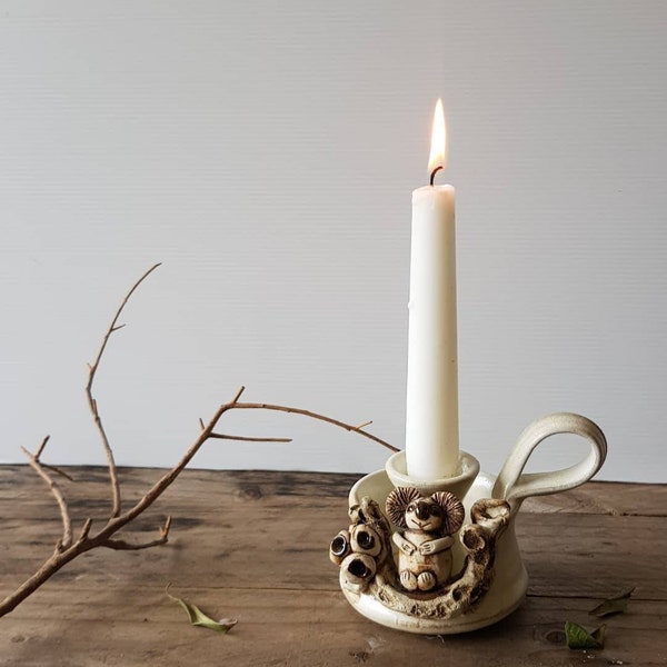 Sweetest Koala and Gumnuts Pottery Candle Holder