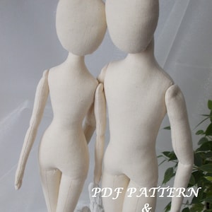 PDF Cloth Doll Boy(18") and Girl (17") Sewing Pattern and Tutorial- rag doll body-doll blank-e pattern-Boy and Girl doll - digital download