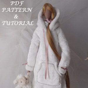 PDF Sweatshirt sewing pattern and tutorial for Tilda doll 65 cm-26 "and Odiva doll 68 cm- 27"-sewing pattern-Clothes for doll- Tilda doll