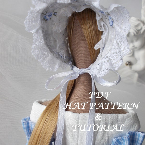 Chapeau pour poupée Tilda Patron PDF et tutoriel pour poupée Tilda et Odiva-Accessoires pour poupée-Projet de couture-vêtements pour poupée-téléchargement numérique