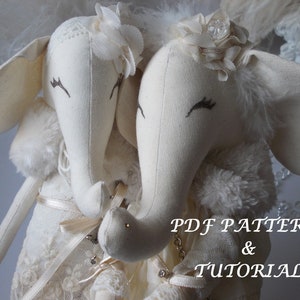 PDF Elephant sewing pattern in three sizes for blank doll for crafting 16.5"-(42 cm)-13.5"-(35 cm)-11.5 "-(29 cm)-digital download -Elephant