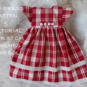 PDF Dress sewing pattern and tutorial for Mimi Doll (doll height 35 cm-14 inches)- sewing pattern- sewing tutorial-doll dress-dress pattern