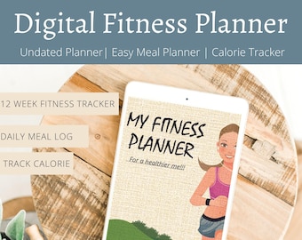 Cyfrowy planer fitness Goodnotes, 12-tygodniowy tracker utraty wagi, tracker fitness, dziennik fitness, planer fitness na iPada, Goodnotes Fitness