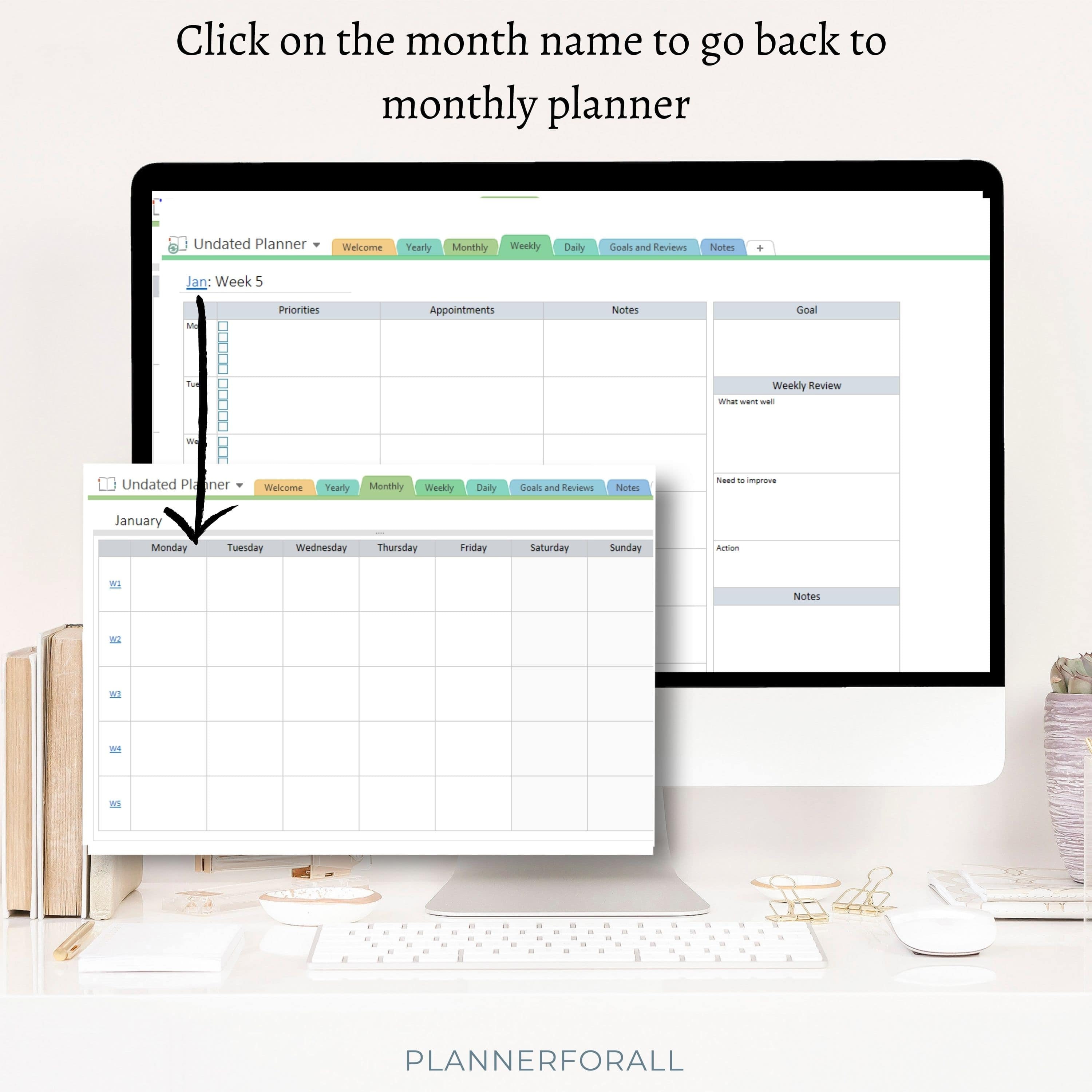Onenote Digital Planner for Professionals, Hyperlinked Onenote Planner ...