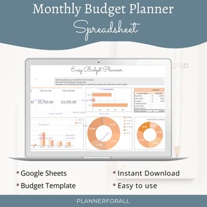 Ultimate Monthly Budget Spreadsheet Google Sheets,Home Budget Spreadsheet Template,Monthly Debt Planner,Income Planner, Transactions Tracker