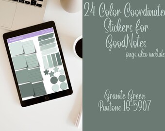 GoodNotes 24 Pack Sticker Sheet Notizzettel Planen Granit Grün