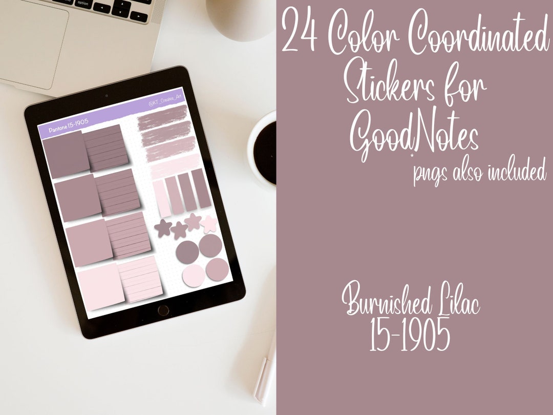 Sticker Note Lilac Goodnotes Digital Stickers Set 24 in Color Burnished Lilac - Etsy