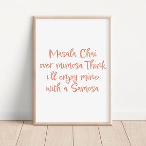 Masala Chai and a Samosa Indian Food and Drink A4 digital download poster