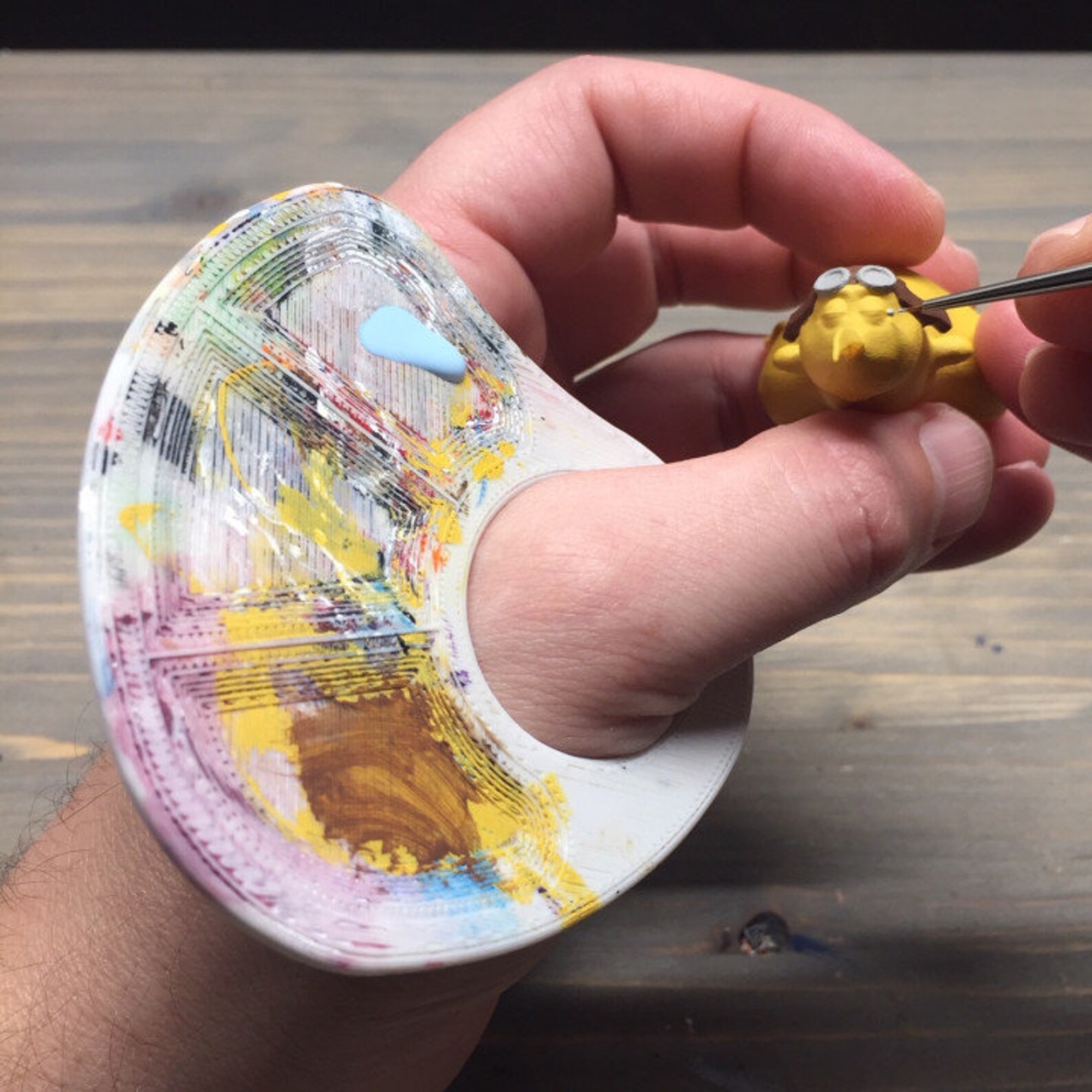 Mini Paint Palette Art Thumb Tool Painting Miniatures 3D Etsy