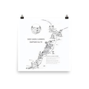 Carte de l’escalade Deep Creek Chattanooga 14x14