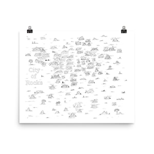 Ville de Rocks Idaho 16X20 Affiche d’escalade