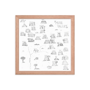 Muir Valley Red River Gorge 12X12 Ingelijste Klimposter
