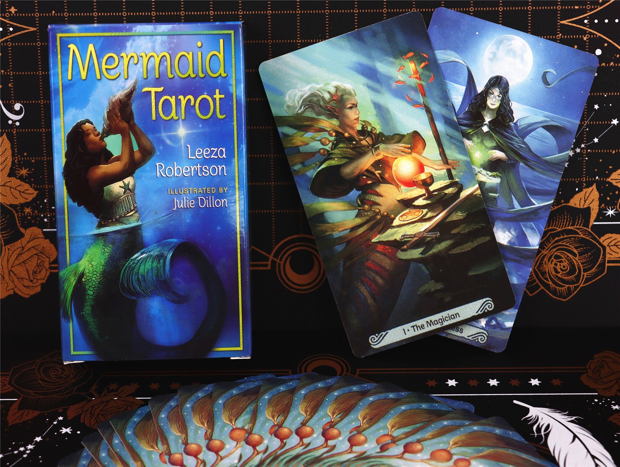Mermaid tarot deck 78 cards / Pretty tarot card deck / Vintage Etsy