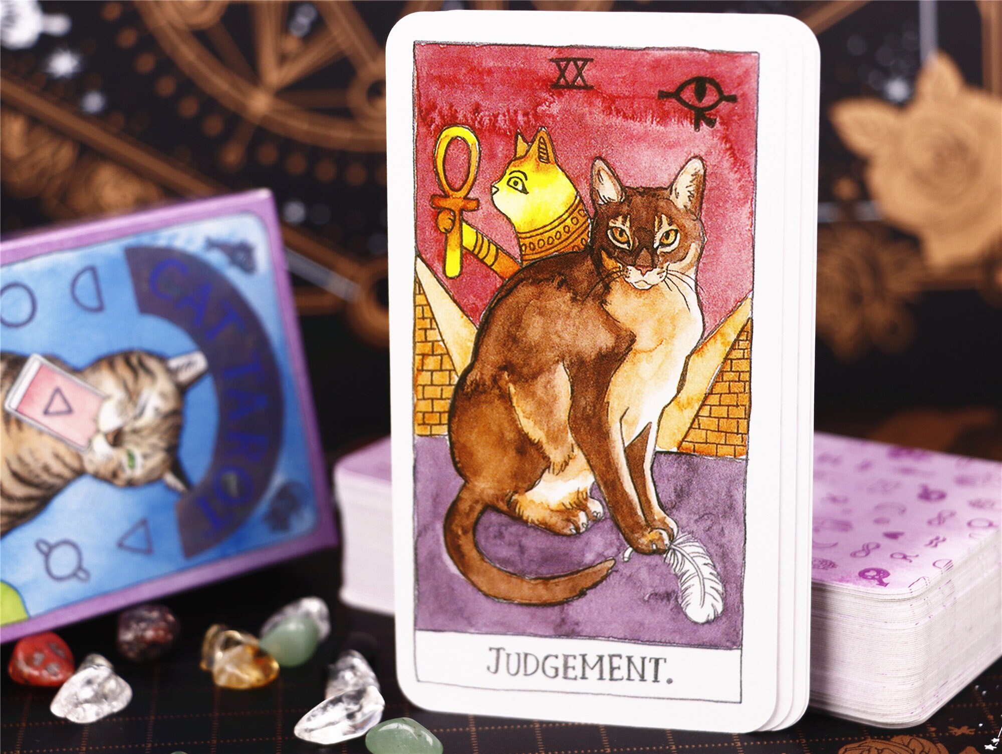 Tarot cards for beginners / Cat Tarot deck 78 cards / Small Etsy