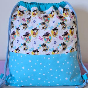 Paw Patrol Piratenrucksack für Kinder personalisiert, Schulrucksack, Kindergartentasche, Turnbeutel, Pooltasche, Gym Bag, Sporttasche