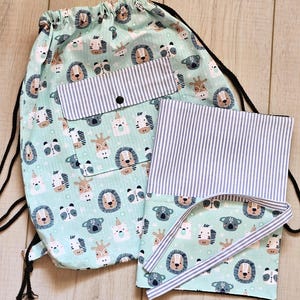 Children&#39;s backpack with customizable foldable placemat, kindergarten backpack, school bag, swimming bag, sports bag, kindergarten placemat