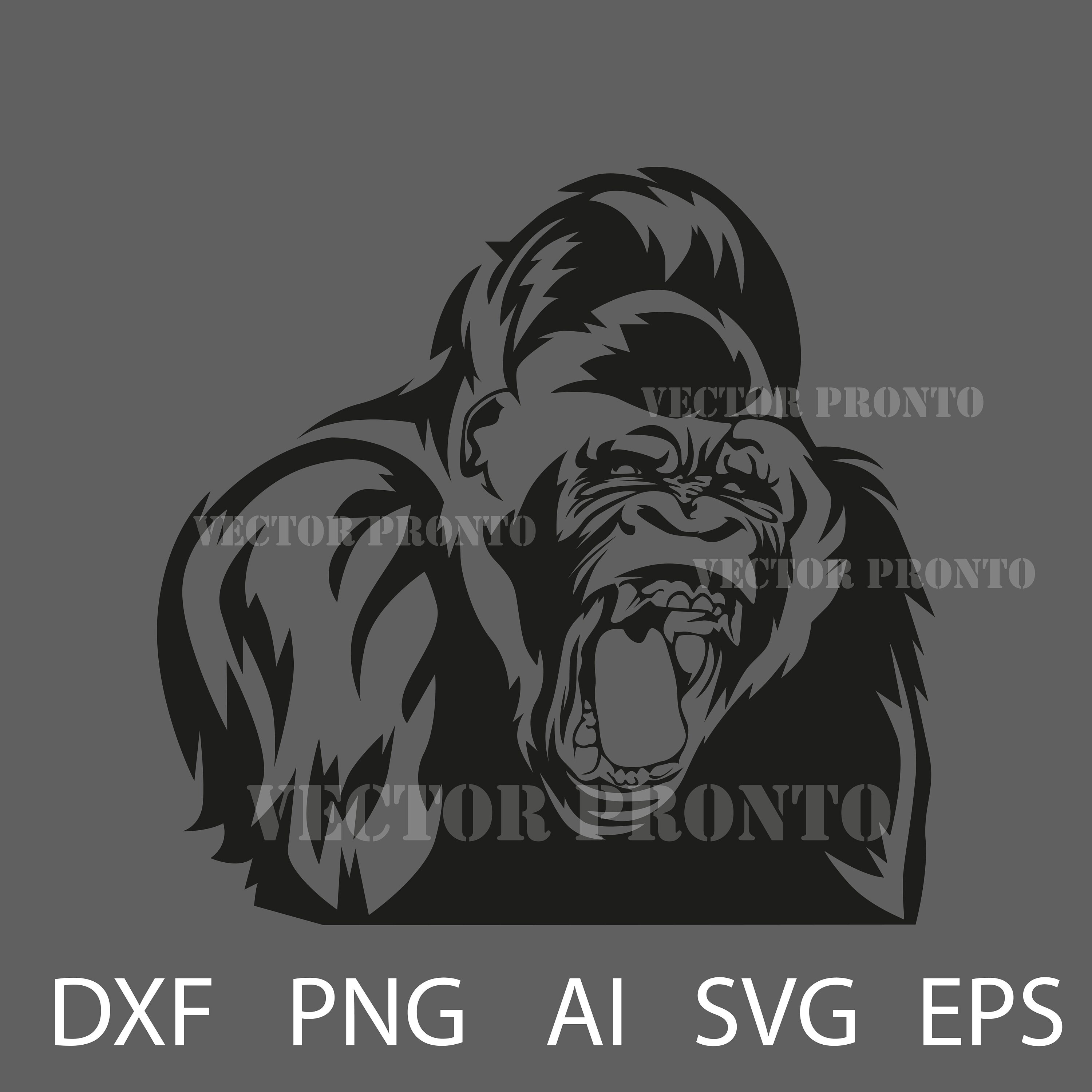 Angry gorilla svg cricut pattern for silhouette and roland | Etsy