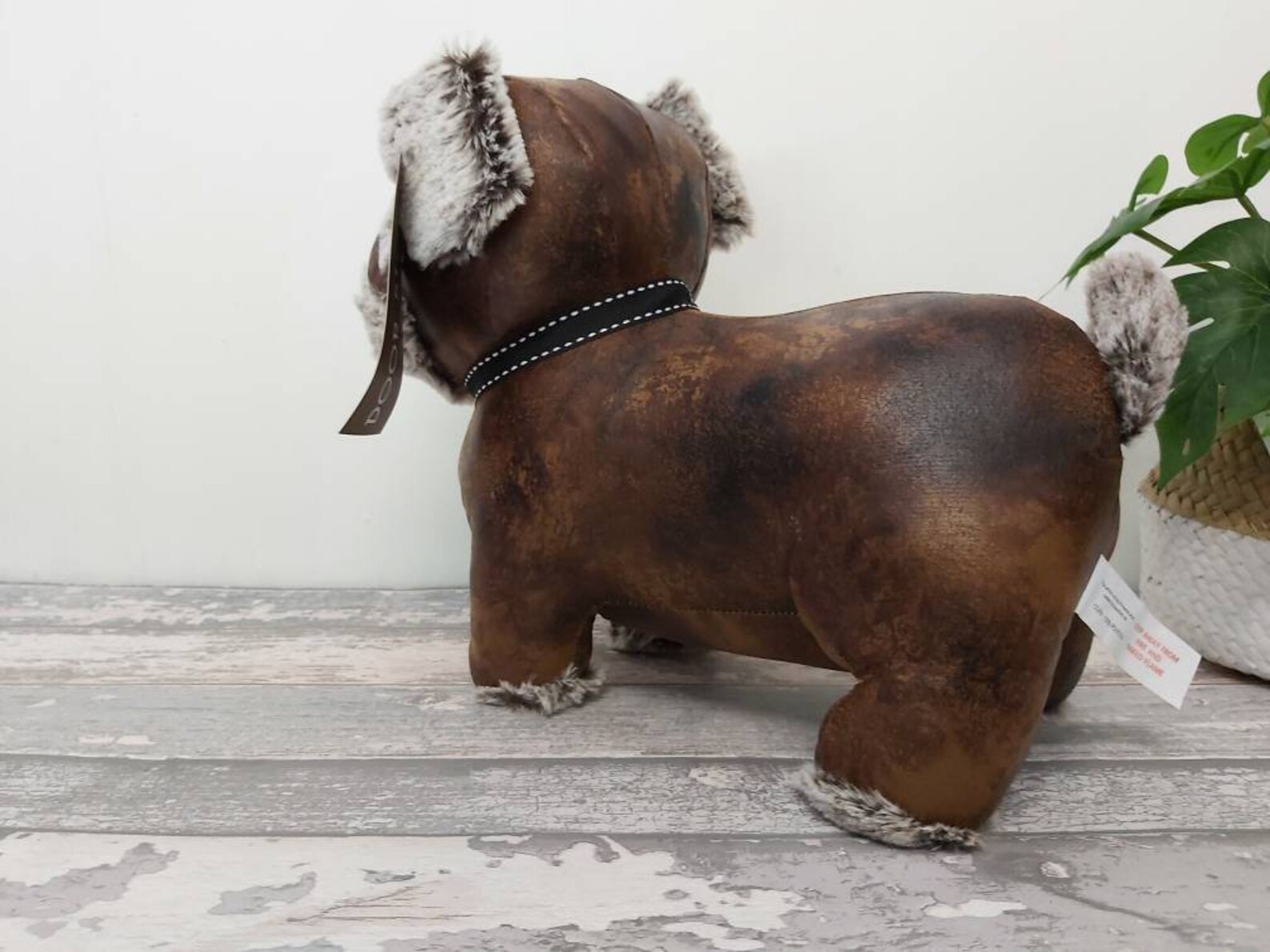 Pug Door Stop Faux Leather Dog Door Stop Heavy Animal Door Etsy