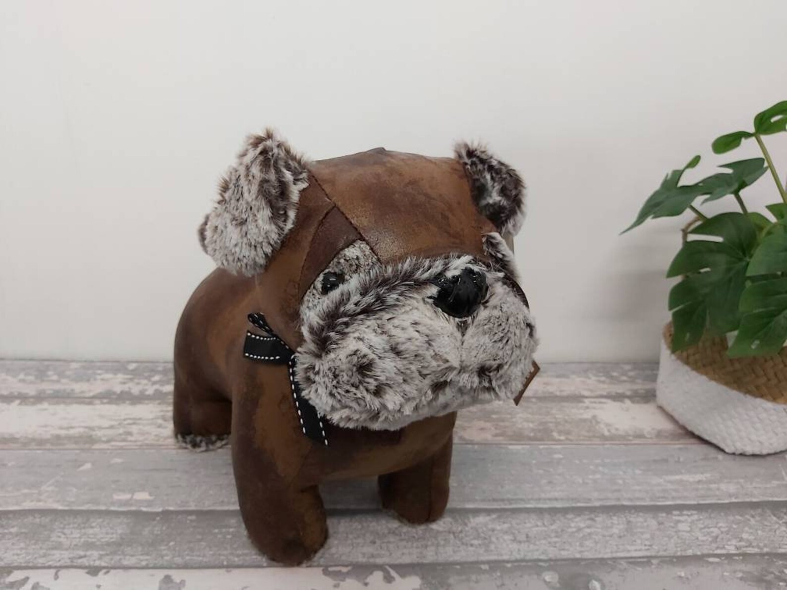 Pug Door Stop Faux Leather Dog Door Stop Heavy Animal Door Etsy