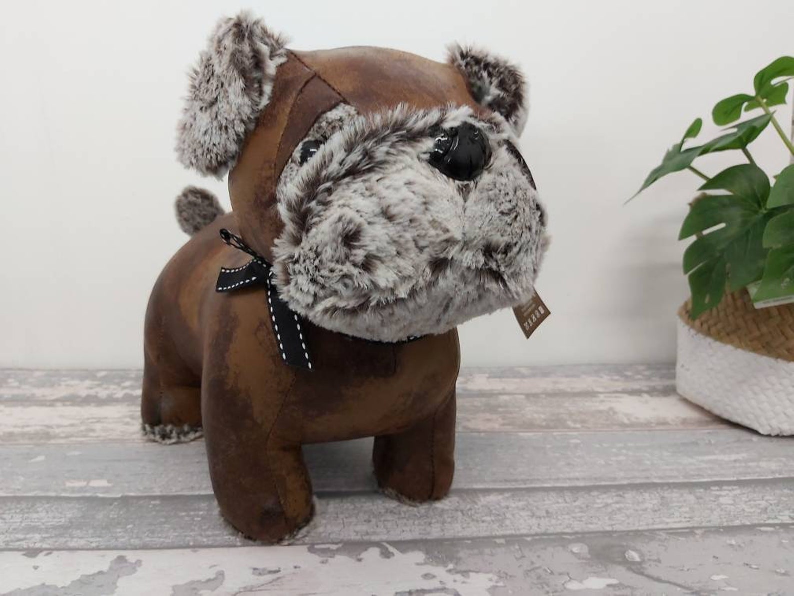 Pug Door Stop Faux Leather Dog Door Stop Heavy Animal Door Etsy