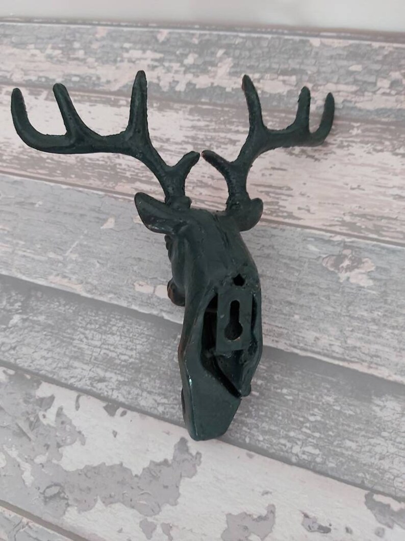 Cast Iron Stag Head Coat Hook With Antlers Stag Hook Great Etsy