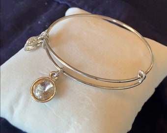 Alex & Ani Clear Crystal Birthstone Charm Bracelet