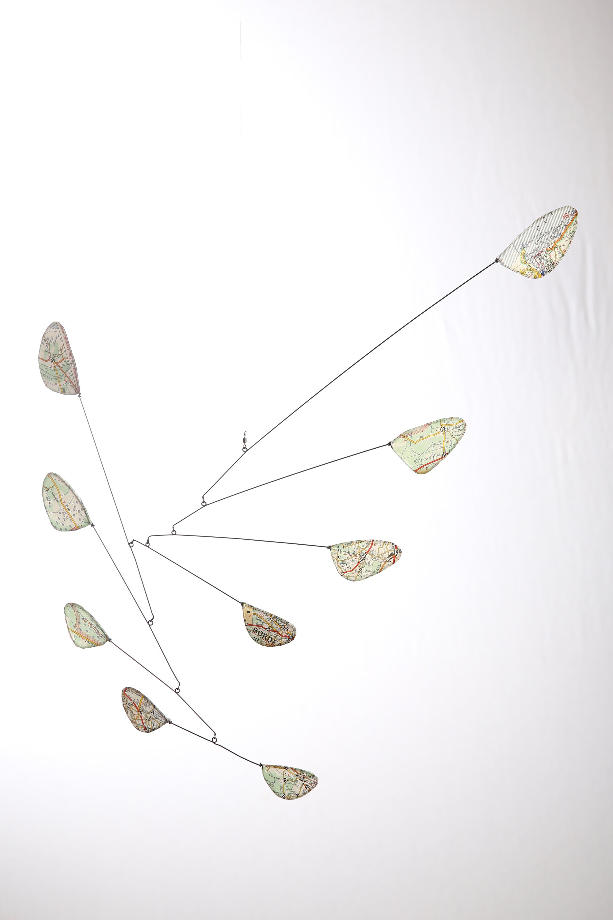 Mobile Création en Fil de Fer et Carte Routière. Par Les Sentiers Créatifs. Handmade in France. Créa