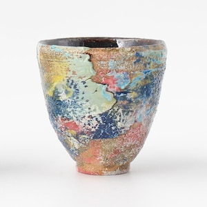 Handmade Ceramic Coffee Cup / Colorful Glazed Pottery / Artisan Stoneware Drinking Cup