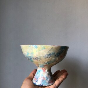 Bowl with multicolored foot image 7