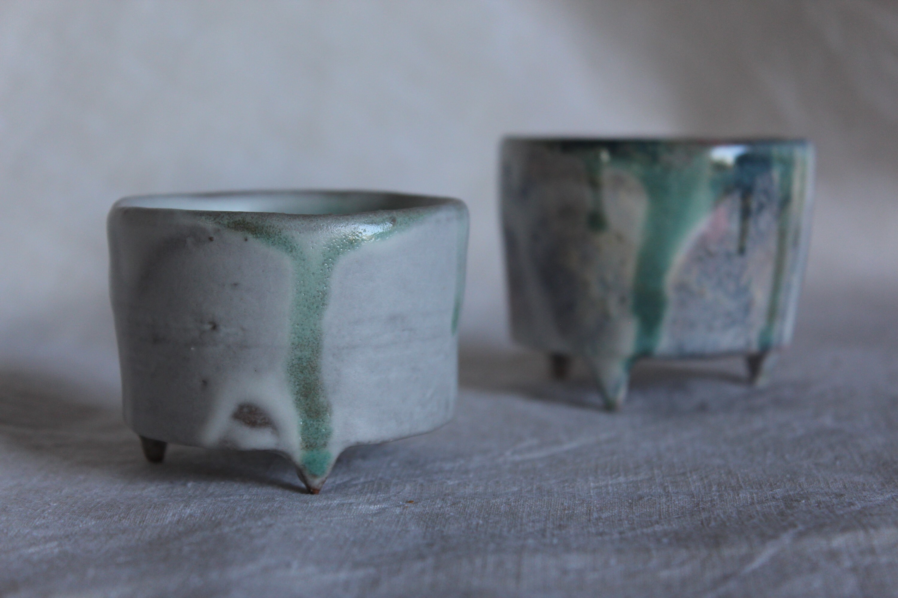 Brûle Encense ??, Handmade Oneoff Piece, Piece Unique, Footed Small Cup, Objet With Feet,