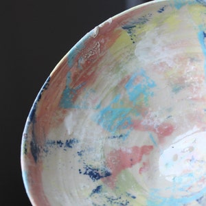 Bowl with multicolored foot image 3